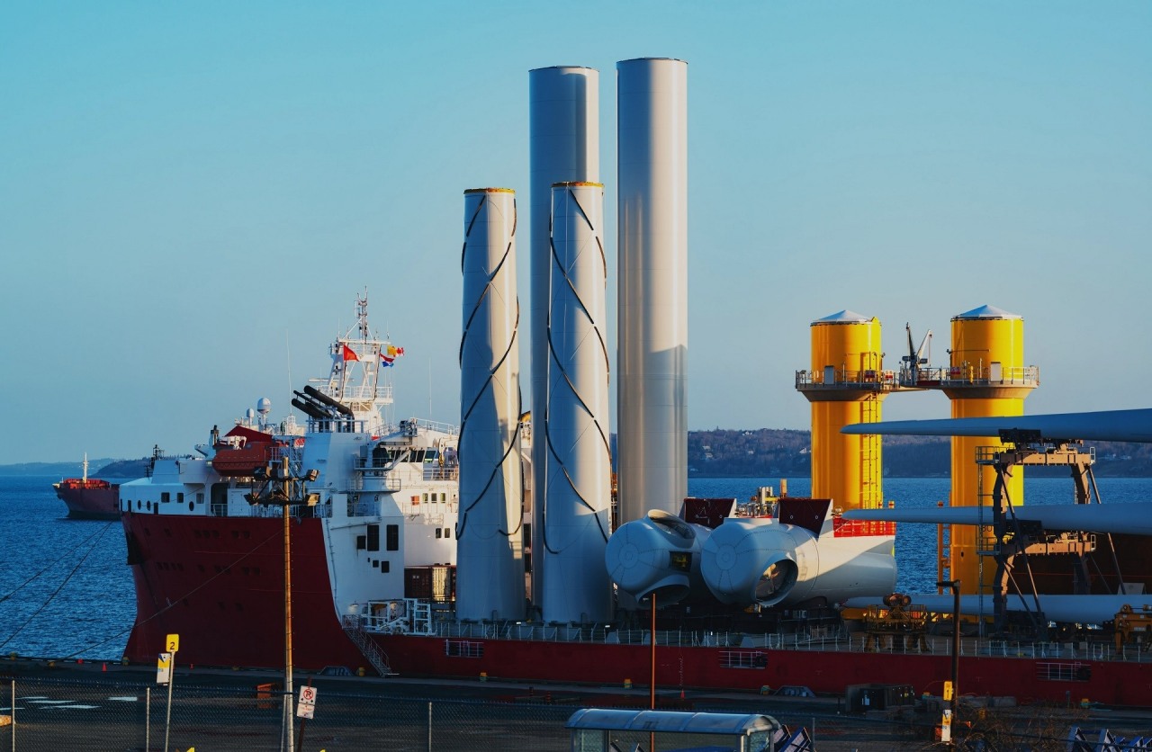 Terminal instalacyjny morskiej farmy wiatrowej.
